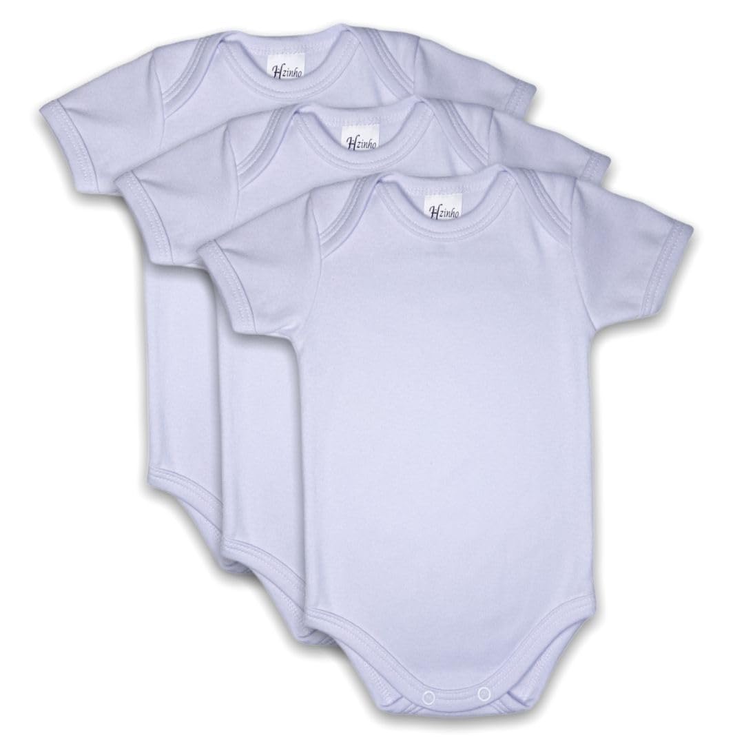 KIT 3 Body Bebê Manga Curta Branco Suedine 100% Algodão em promoção! Veja a oferta e mais achadinhos de Bebês 2 Hoje é o melhor dia para comprar KIT 3 Body Bebê Manga Curta Branco Suedine 100% Algodão com aquele preço maroto! Promoção! Aproveite a oferta! 2