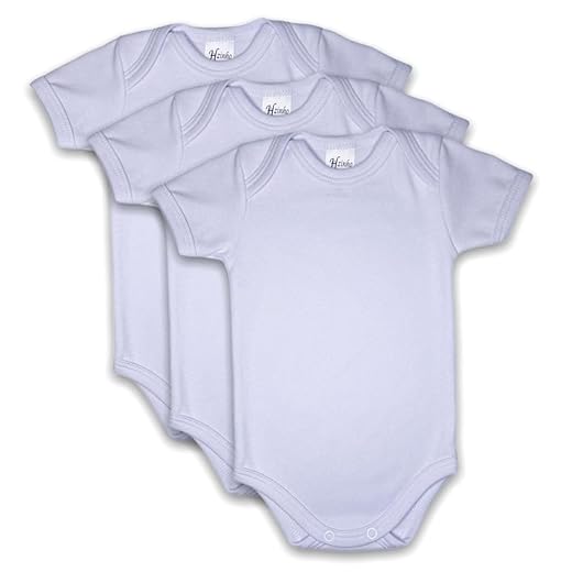 KIT 3 Body Bebê Manga Curta Branco Suedine 100% Algodão