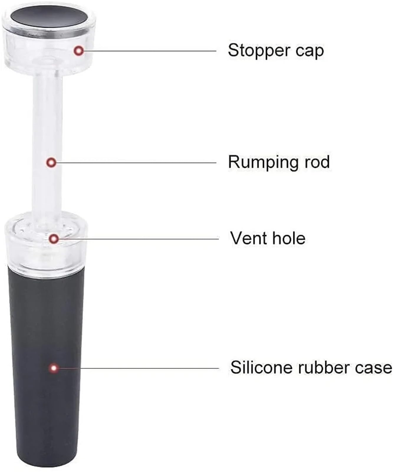 Bouchons de vin 20 pièces bouchon bouteille sous vide pompe intégrée réutilisable bouchons en Silicone étanches for garder le Champagne frais