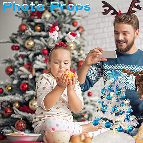 60Cm Mini Christmas Tree,Artificial Christmas Tree With Hanging Ornaments,Christmas Tree Skirt,Christmas Ball Desktop Xmas Tree For Home, Kitchen, Dining Table Diy Christmas Decorations (White) #TOP4