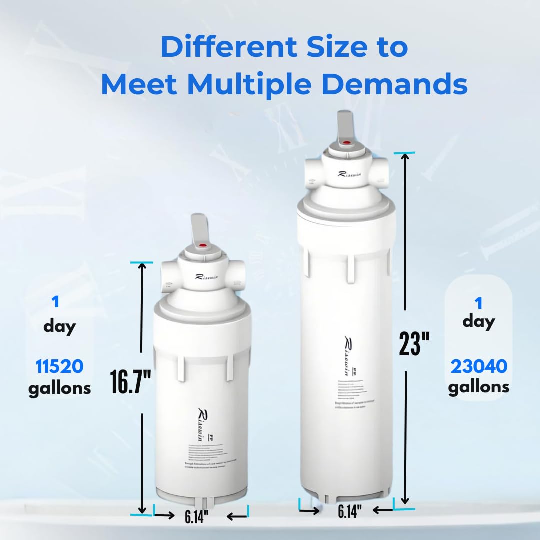20" x 4.5" High Capacity Whole House Main Line Water Filter Housing Kit with 4-Way Bypass Valve, 1" NPT Pre-Filter for Well Water, 3-in-1 Cartridge Included