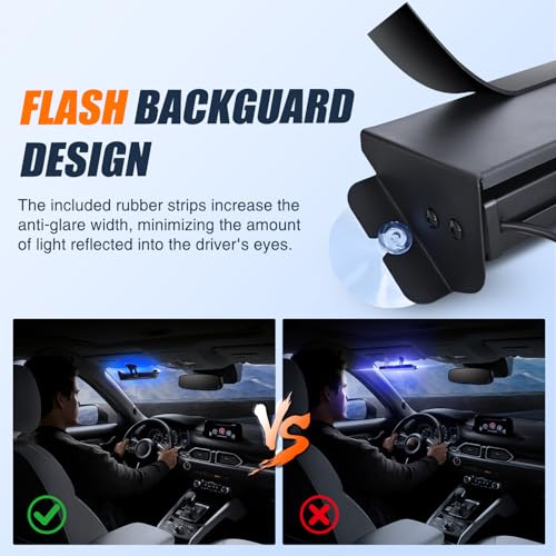Image of Nilight 8LED Blue Traffic Advisor Strobe Light Bar Hazard Safety