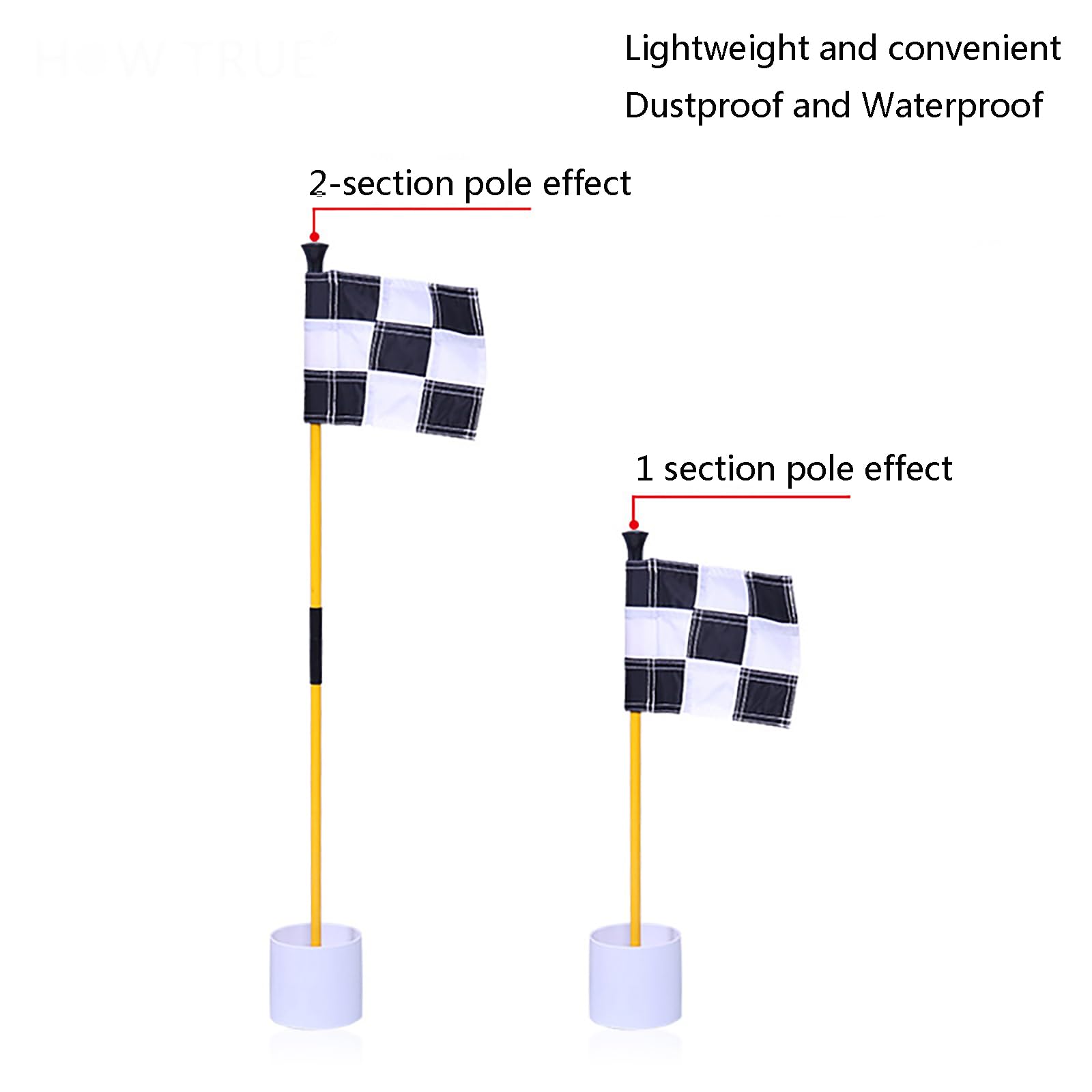 Golf Flagstick Putting Flag Hole Cup Accessoire Entraînement Fibre De Verre Antirouille