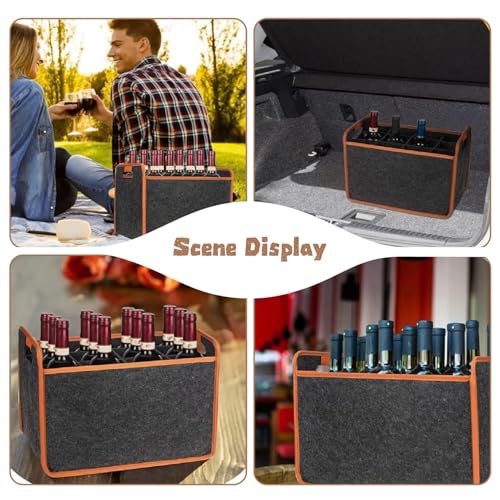 Bolsa para 12 botellas de vino contra roturas con asa cómoda 5
