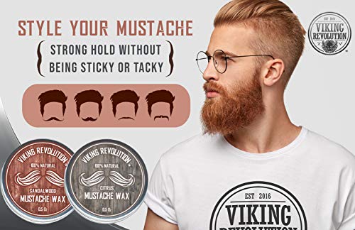 Mustache Wax 2 Pack - Beard & Moustache Wax For Men - Strong Hold Helps Train Tame & Style (Citrus & Sandalwood, 2 Pack) #TOP5