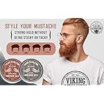 Viking Revolution Mustache Wax 2 Pack - Beard & Moustache Wax for Men - Strong Hold Helps Train Tame & Style (Citrus & Sandalwood, 2 pack) - Image 4