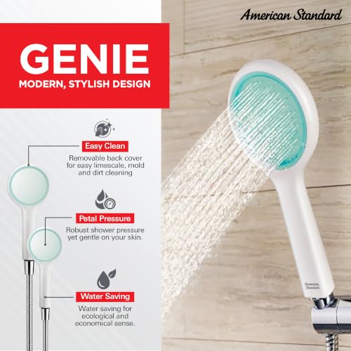 Image of American Standard Genie Hand Shower Spray For Bathroom| Wall Mounted| 3.4 Inches Wide Spray Surface| Aquamarine Finish| 10 Year Warranty | FFASS505-000600BA0