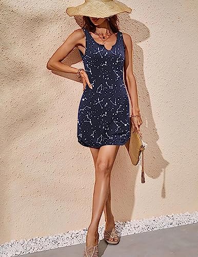 Image of Ekouaer Women's Tank Nightgown V Neck Sleepshirts Soft Sleeveless Chemise Nightdress S-XXL