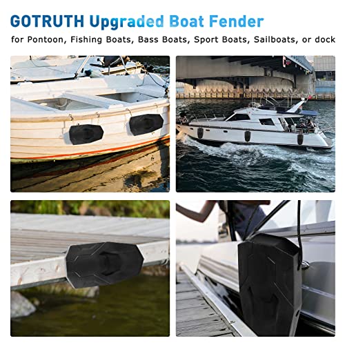 Gortuth Boat Fenders 2 Pack Black Boat Bumpers For Docking Pontoon, Upgraded Boat Fenders Bumpers With Ropes For Bass Boat And Jon Boat (Black) #TOP6