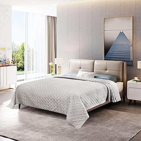 WOLTU Tagesdecke Bettüberwurf mit geometrischesmuster, Schlafzimmer Wohndecke weich und hautfreundlich Cover