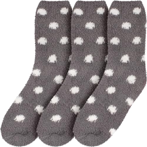 Image of BambooMN Women's Super Soft Fuzzy Socks, Polka Dot, Gradient, Snowflake, Featherlight Cuff - Assorted Colors