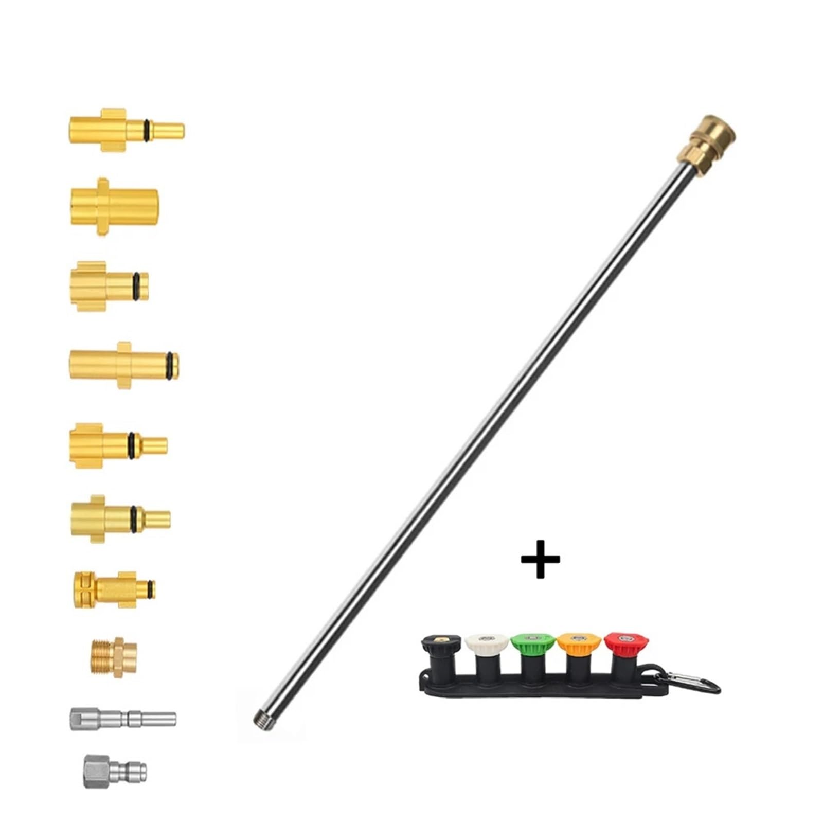 Varilla de Extensión para Hidrolimpiadora Varilla de extensión for hidrolavadora 50 cm, Acero Inoxidable, conexión rápida, Boquilla for eléctrica(A)