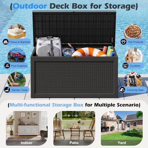 Image of Outdoor Storage Box Waterproof, 320 Gallon Deck Box for Patio Storage