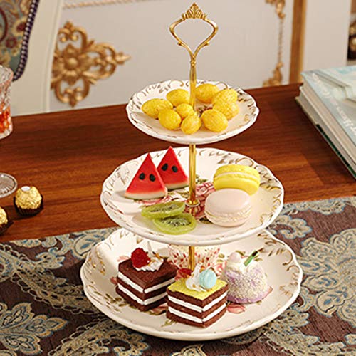 Cake Stands, Fenglintech 5 Sets Crown 3-Tier Vintage Plates Stand Holder - (Golden) #TOP5