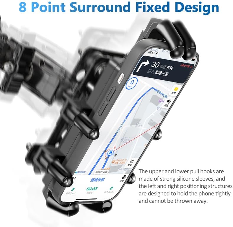 Miniatura 5 de GUB P60 Bicicleta y Motocicleta Amortiguación Universal Bicicleta Manillar Teléfono Soporte Ajustable Soporte de Teléfono