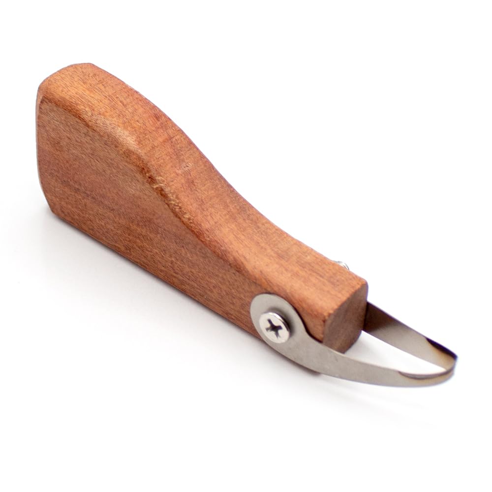 Pottery Tools Single Head Ring Trimming Knife Clay Scraping Carving Tools Texture Ring Scraper with Wood Handle