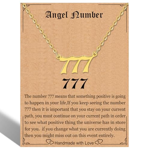 Angel Number Necklace for Women Gold Plated Numerology Jewelry