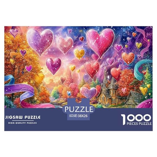 Puzzle Heartland Fantasy pour Hommes Femmes Anciens Adultes - 1000 Pièces Troupeau de forêt psychédélique Cadeau Amusant pour la Maison 38x26cm/1000pcs