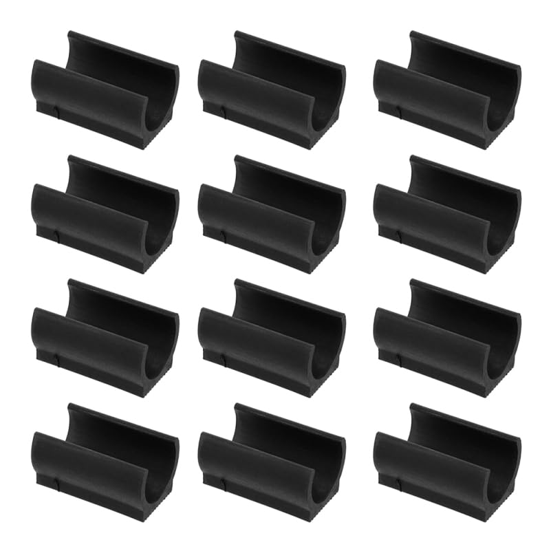 PATIKIL 20pcs U Chair Leg Caps, 18mm U Shaped Chair Leg Floor Protectors Chair Foot Rectangle Chair Leg Tips Covers Pads Slide Smoothly For Hardwood Floors, Black