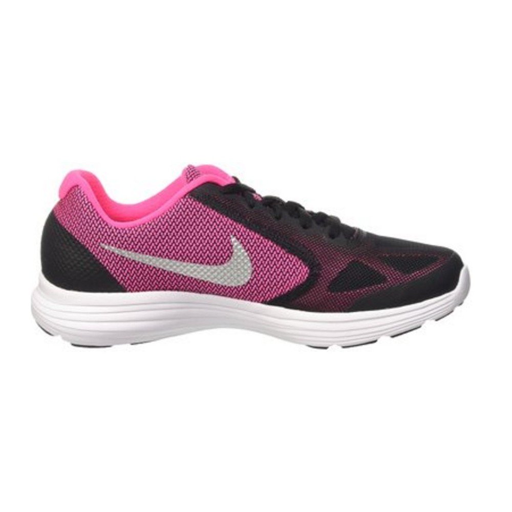 NIKE Girls' Revolution 3 Running Shoe (GS), Black/Metallic Silver/Hyper Pink/White, 6.5 M US Big Kid