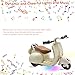 Adehevio Electric Doll Scooter for 17cm Doll,Funny Doll Accessories with Music and Lights, 360° Rotatable Plastic Scooter Decoration Batteries Not Included (White)