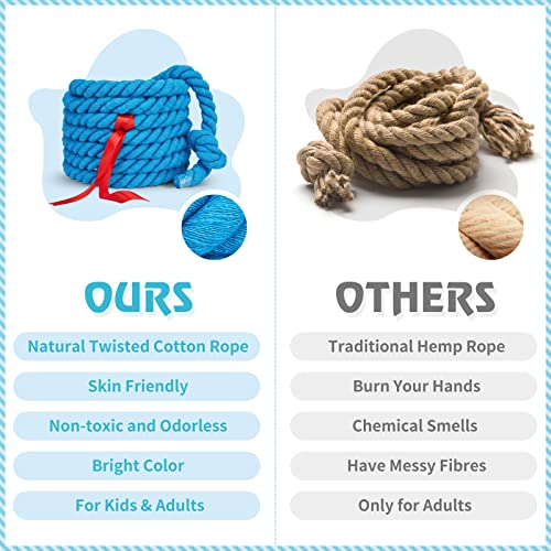 Tug of War Rope for Kids and Adults,Outdoor Field Day Family Reunion Birthday Party, Summer Outside Yard Backyard Lawn, Camping Picnic Carnival Games,Team Building (Blue, 40FT) by Redllo - Used condition - Image 2