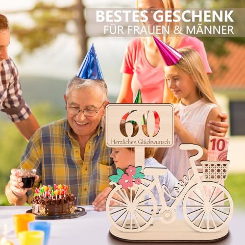 I LOVE MOM Geldgeschenk Geburtstag Holz, Fahrrad Geschenk, DIY Deko Zahlen für Radfahrer Geschenke, Hochzeiten, Partys, Geburtstage, Jubiläum (Bike-60)