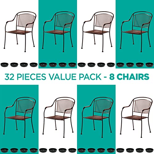 image for Shop Square Wrought Iron Patio Furniture Feet Caps (32 Pack, Black) - 