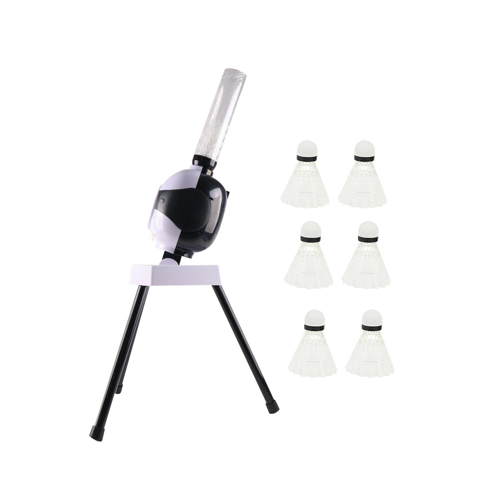Automatic Badminton Serve Machine Badminton Launcher Robot Electric Professional Sports Game Badminton Ball Tosser for Kids Beginners Adults, with 6 Badmintons