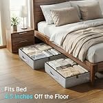 2-Pack Under Bed Storage Containers, 4.5 Inches Tall Low Profile Underbed Clothes Storage Organizer Bin with Sturdy Sidewalls/Bottom, Underbed Storage Bins 2 Storage Thin Bins - Image 4