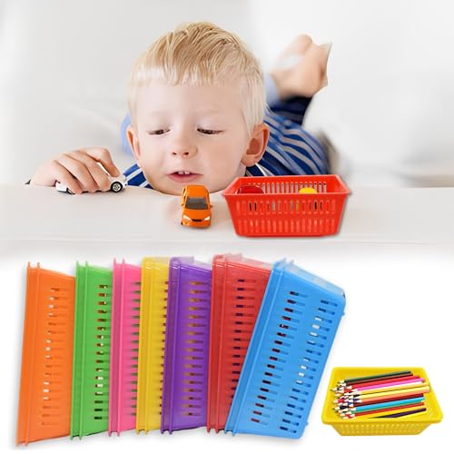 FGXY 14pcs Panier de Rangement Plastique, Petit Boîte de Rangement, Boite de Rangement Cuisine, Panier Plastique Rangement Polyvalent, Empilable, Coloré,...