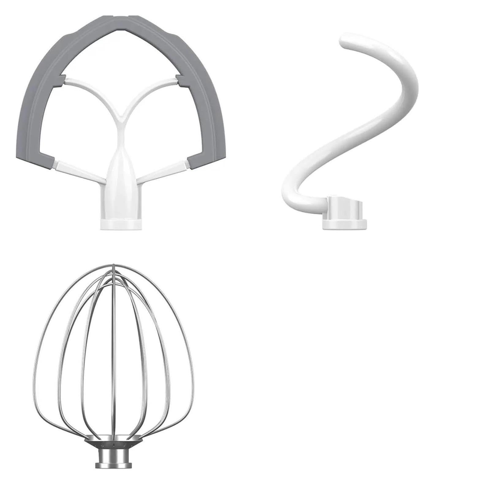 Rührbesen 3er-Pack, Kompatibel Mit KitchenAid, Mixeraufsätze, Kompatibel Mit 6 Quart KN256 6-Draht-Peitsche, Flachem Rührpaddel, Knethakenaufsatz