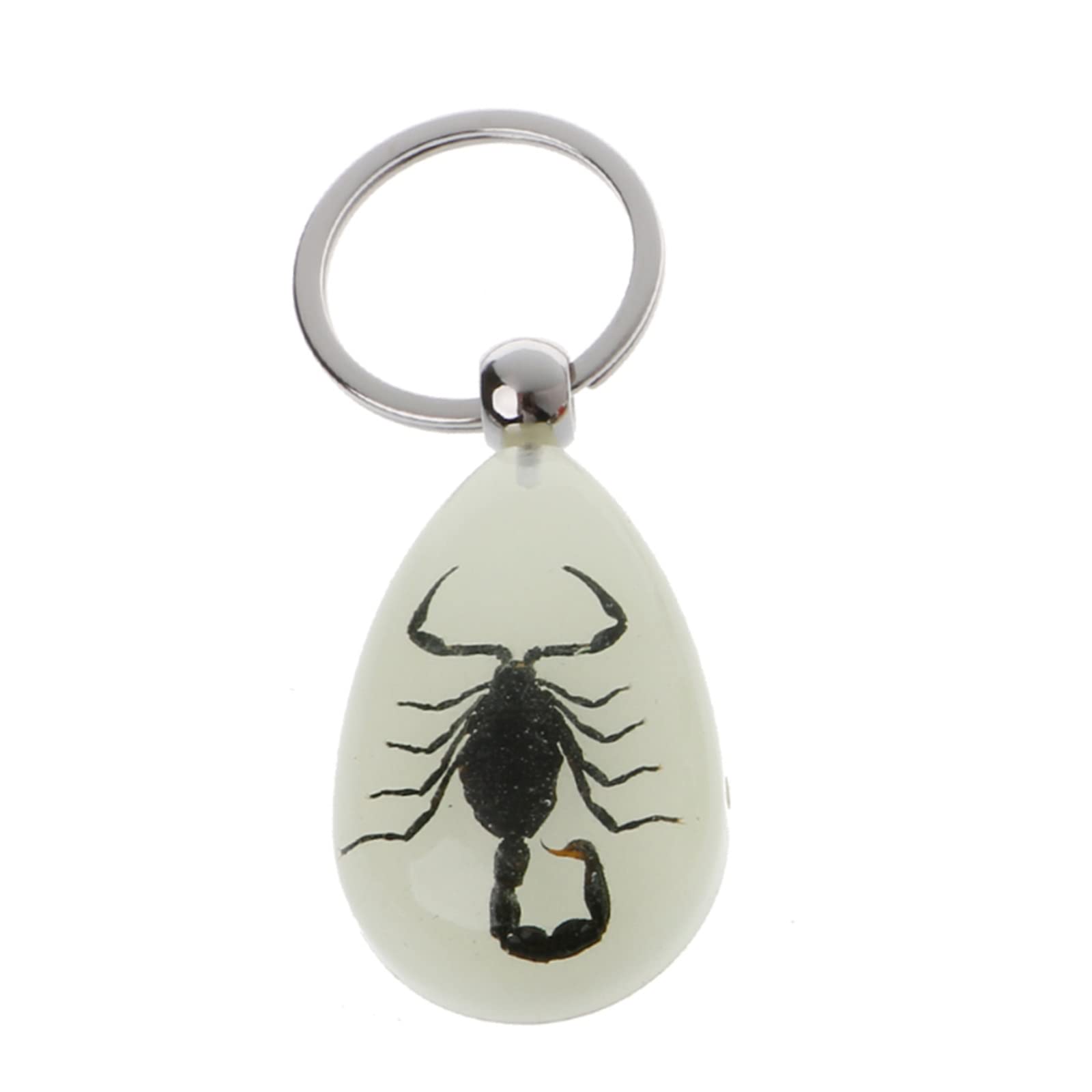 Mzran Unisex Black Scorpion 1 Keychain Keyrings For Women Girls, Resin Insect Keychain Luminous Scorpion Insect Specimen Pendant Scenic Tourist Souvenirs Amber Keychain Trendy Jewelry