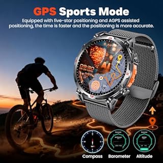 Orologio Smartwatch Uomo GPS Orologi: 1.7" AMOLED Intelligenti Watch con GPT Effettua Risposta Chiamate 107 Modalità Sportive Sonno Pressione Sanguigna Frequenza Cardiaca Compatibile iOS e Android