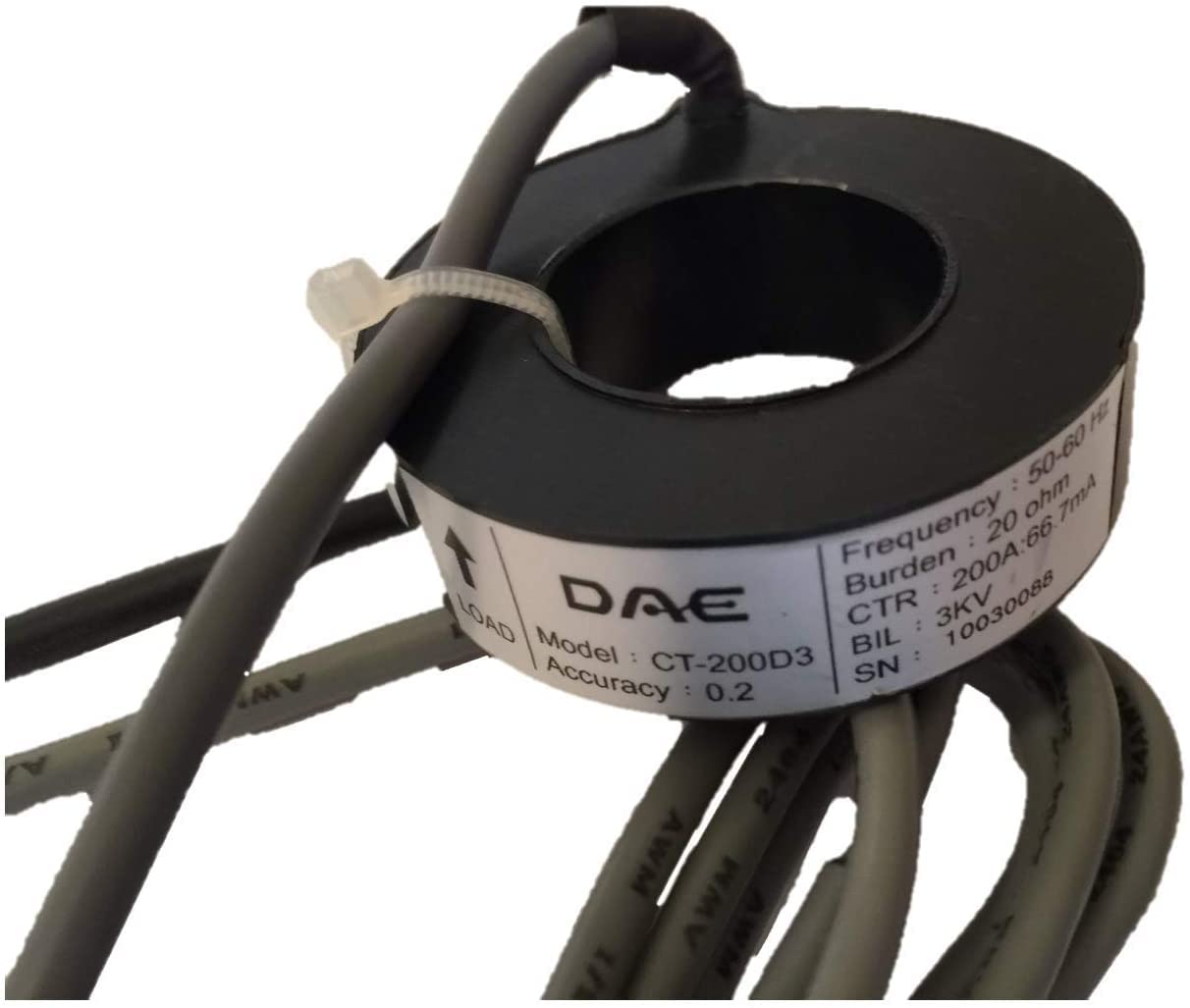 DAE CT-200SB Split Core CT(Current Transformer), 200A, 200:0.067A, 0.94 Inch Inner Dia.
