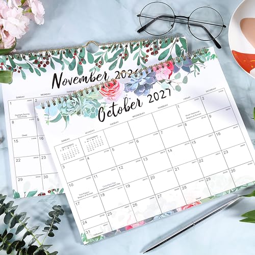 Image of Calendar 2026-2027 - July 2026 - December 2027, Wall Calendar 2026-2027, 11 inch x 8.5 inch, 18 Months Wall Calendar, Writing Blocks, Julian Dates, Spiral Bound