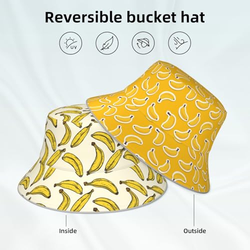 Image of Bucket Hat Double-Side-Wear Reversible Sun Hat Beach Travel Hiking for Women Men