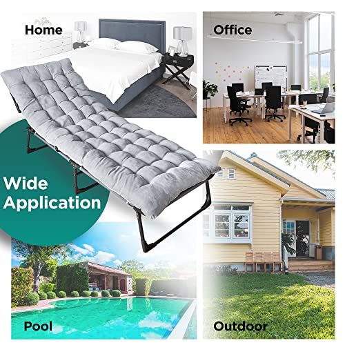 Zone Tech Folding Cot & Cot Pad 4 Position Adjustable 2-Pack Portable, Premium Quality For Adult And Kids-Perfect For Camping, Travel, Patio, Beach, Indoor & Outdoor Activity With Carry Bag For Travel #TOP5