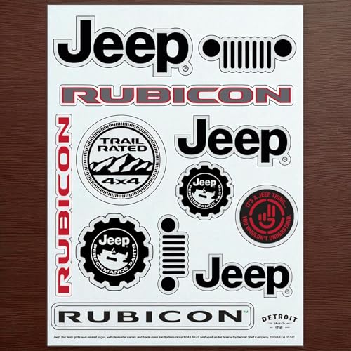 Jeep Rubicon 12-Decal Sticker Sheet | 6"x 8" Durable Vinyl Stickers | Weatherproof, UV-Resistant, Easy Peel-Off Off-Road Graphics - Image 3