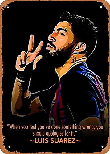 LuckyUNN Metal Tin Sign - Luis Suarez 2# Club Bar Man Cave Metal Poster Metal Crafts