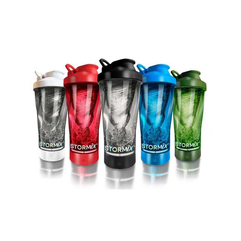 Stormix - Shaker elettrico | Mixer di alta qualità | Preparazione omogenea per proteine, pre Workout | Capacità 700 ml | Tritan e ABS, senza BPA | Basso volume sonore | Ricaricabile USB