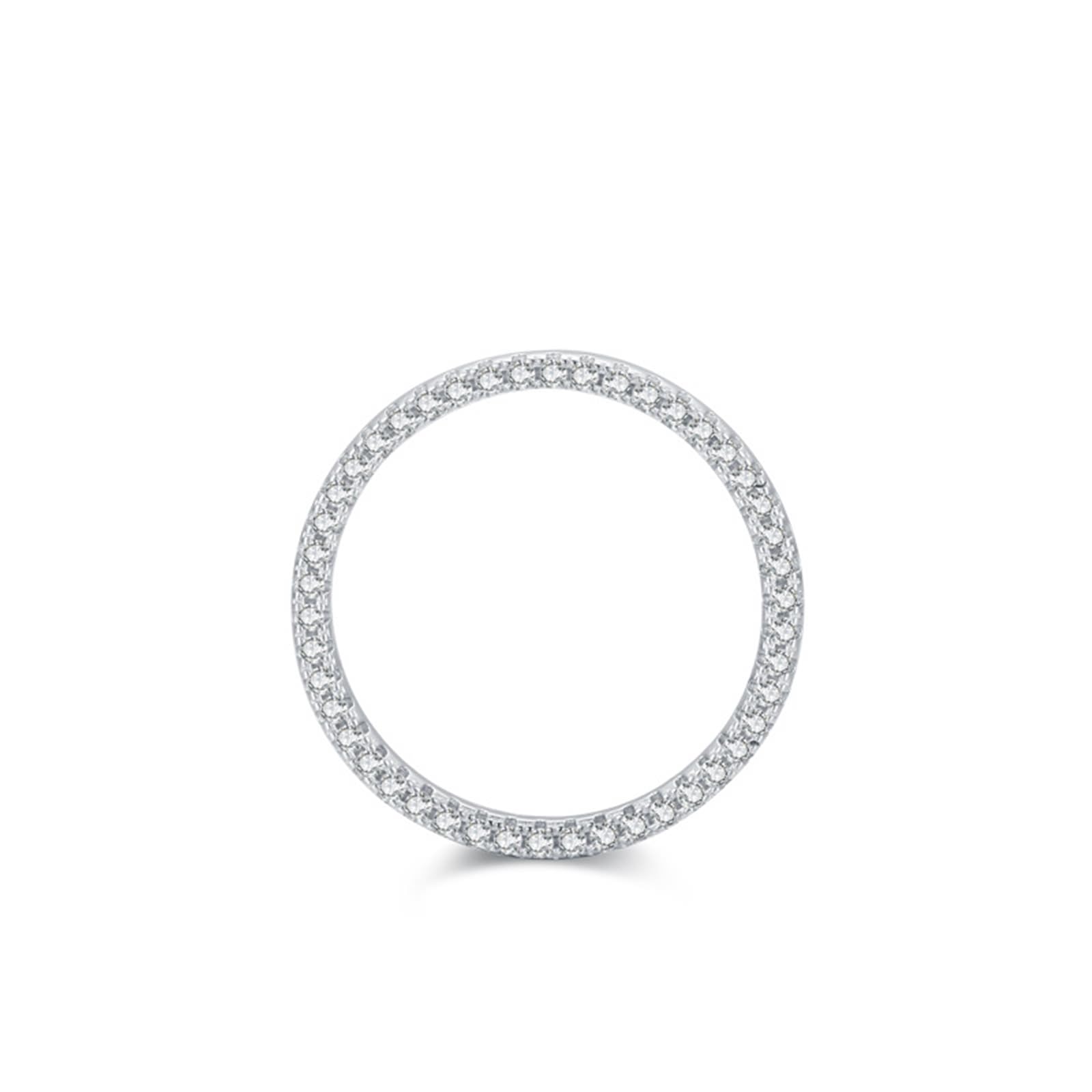 KnSam Anillo solitario de oro blanco de 9 K/14 K/18 K, joyas de oro auténtico, anillo apilable clásico con moissanita, anillos de pareja de oro blanco Au 375/585/750, talla 47-65