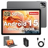 MENTUME Tablet 10 inch, Android 15 Tablets with Case, T30 Quad-Core, 18GB RAM+128GB ROM+1TB Expand, 1280 x 800 HD IPS Display, 5MP+8MP Dual Camera, 6000mAh, WiFi 6, BT 5.0, Widevine L1, GPS (K302)