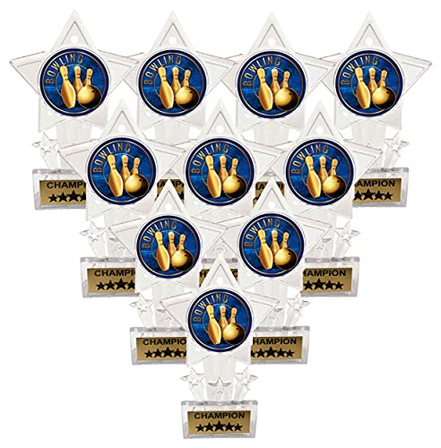 Express Medals 10 Pack Acrylic Bowling Trophies Champion Awards Gift Prizes Trophy 10 PK EG14