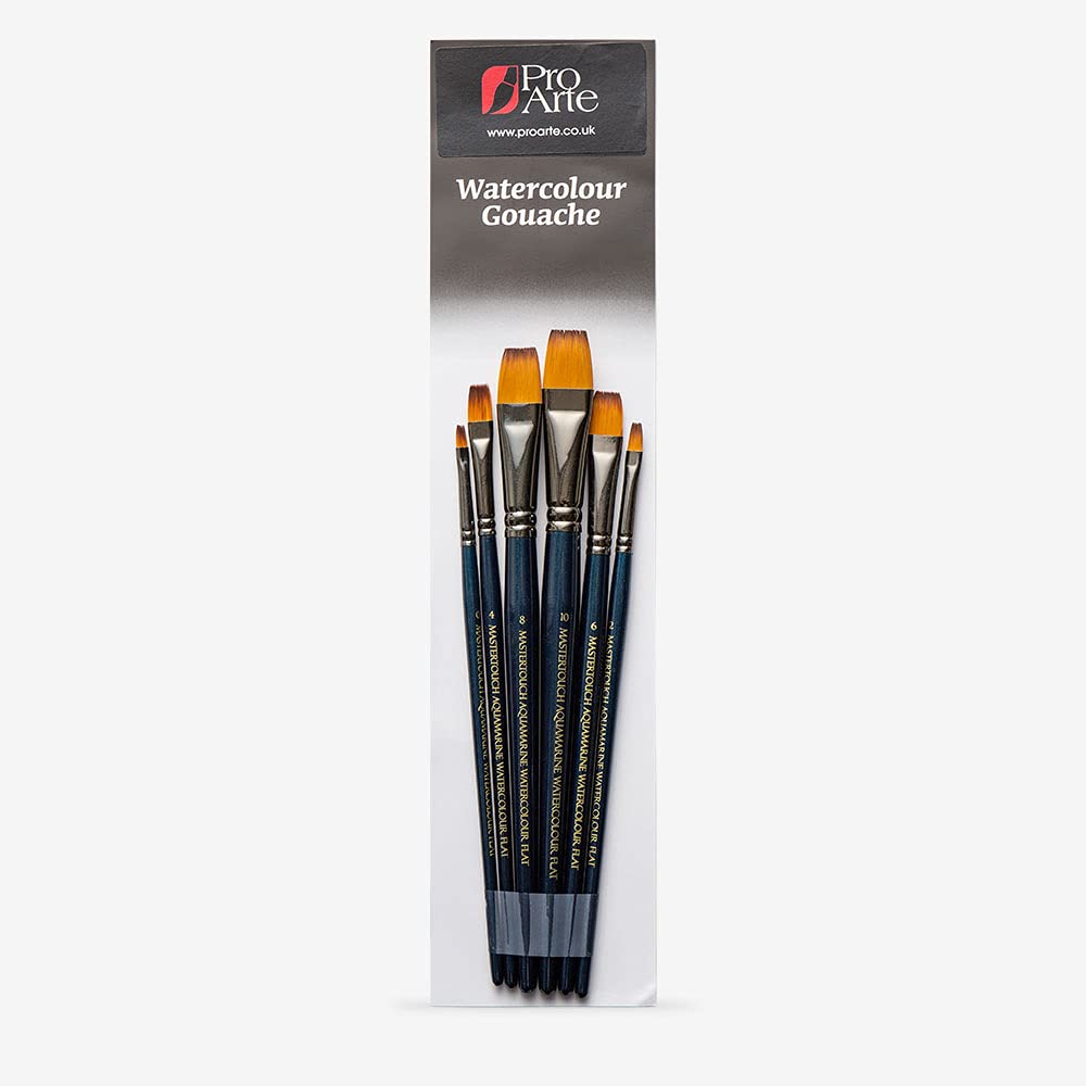 Pro Arte : Mastertouch : Aquamarine : Flat : Watercolour & Gouache Brush Set