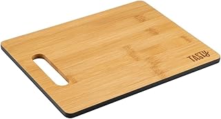 Tasty Bambus-Schneidebrett - 25,7x0,9cm - Ideal zum Schneiden von Brot, Obst, Gemüse, Schnittgut aller Art - Mit farbiger ...