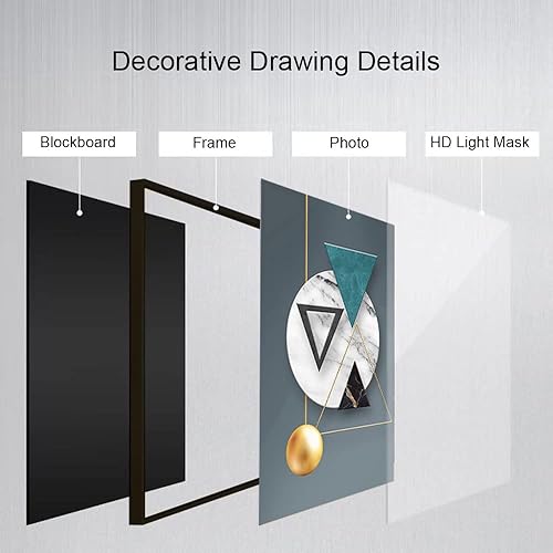 Miniatura 5 de ARTKN 3 Pieces Framed Abstract Geometric Wall Art, Art Shapes Patterns Paintings, Modern Wall Decor Artwork, Large Wall Art for Living Room Bedroom