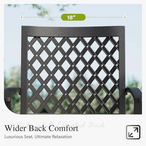 Image of Sophia & William Patio Dining Set Outdoor Table and Chairs 7 Piece Metal Patio Table Furniture Set with Large Rectangular Dining Table for 6 Person and Stackable Outdoor Chairs Support 300LBS (Balck)