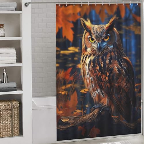 Rideau de douche owl en polyester épais imperméable de 143x180cm
