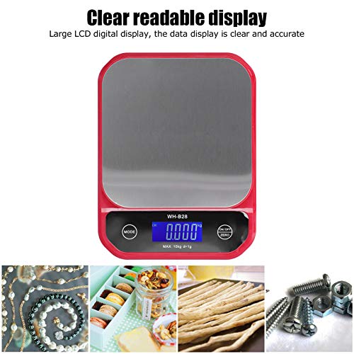Bilancia Cucina Digitale WH-B28 - Alta Precisione 10kg/1g - Multifunzione Con Batteria Integrata E USB - Impermeabile E Acciaio Inox - 4